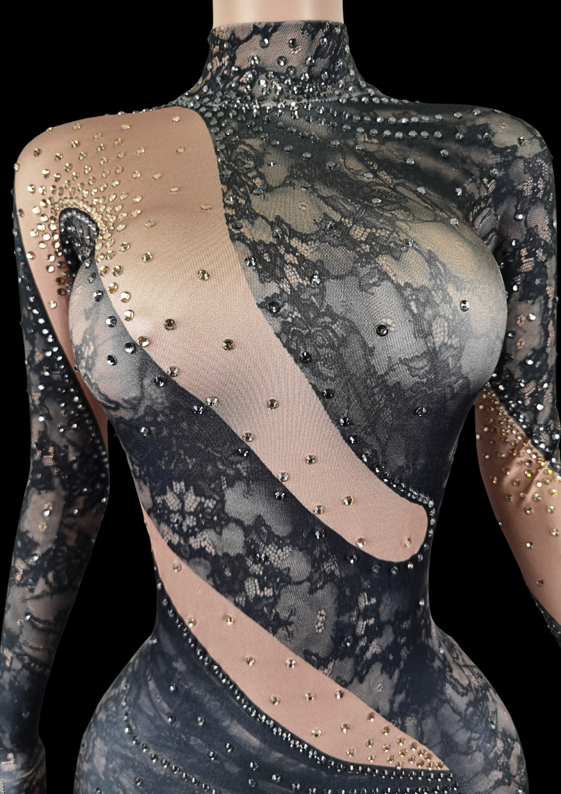 Glamstone | Party Jumpsuit: Lace Noir