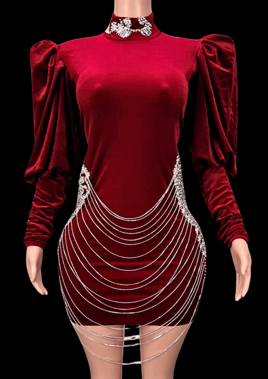 Glamstone | Mini Dress: Velvet Rouge