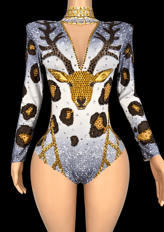 Glamstone | Party Romper: Jingle Deer