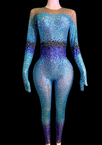 Party Jumpsuit: Cosmic Sapphire - Inspired by Anok Yai