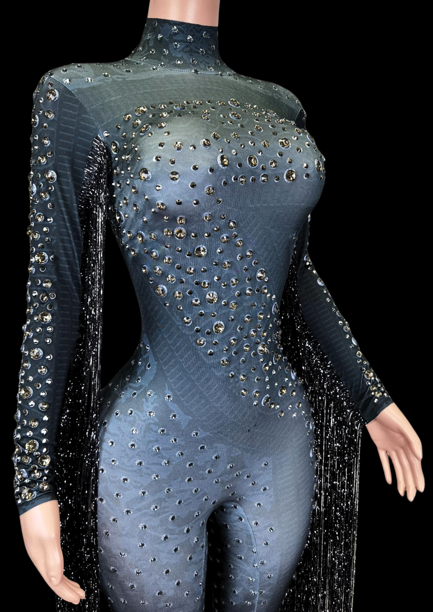 Glamstone | Party Jumpsuit: Black Galaxy