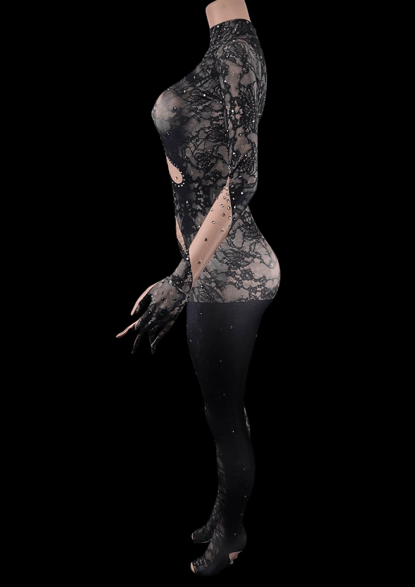 Glamstone | Party Jumpsuit: Lace Noir