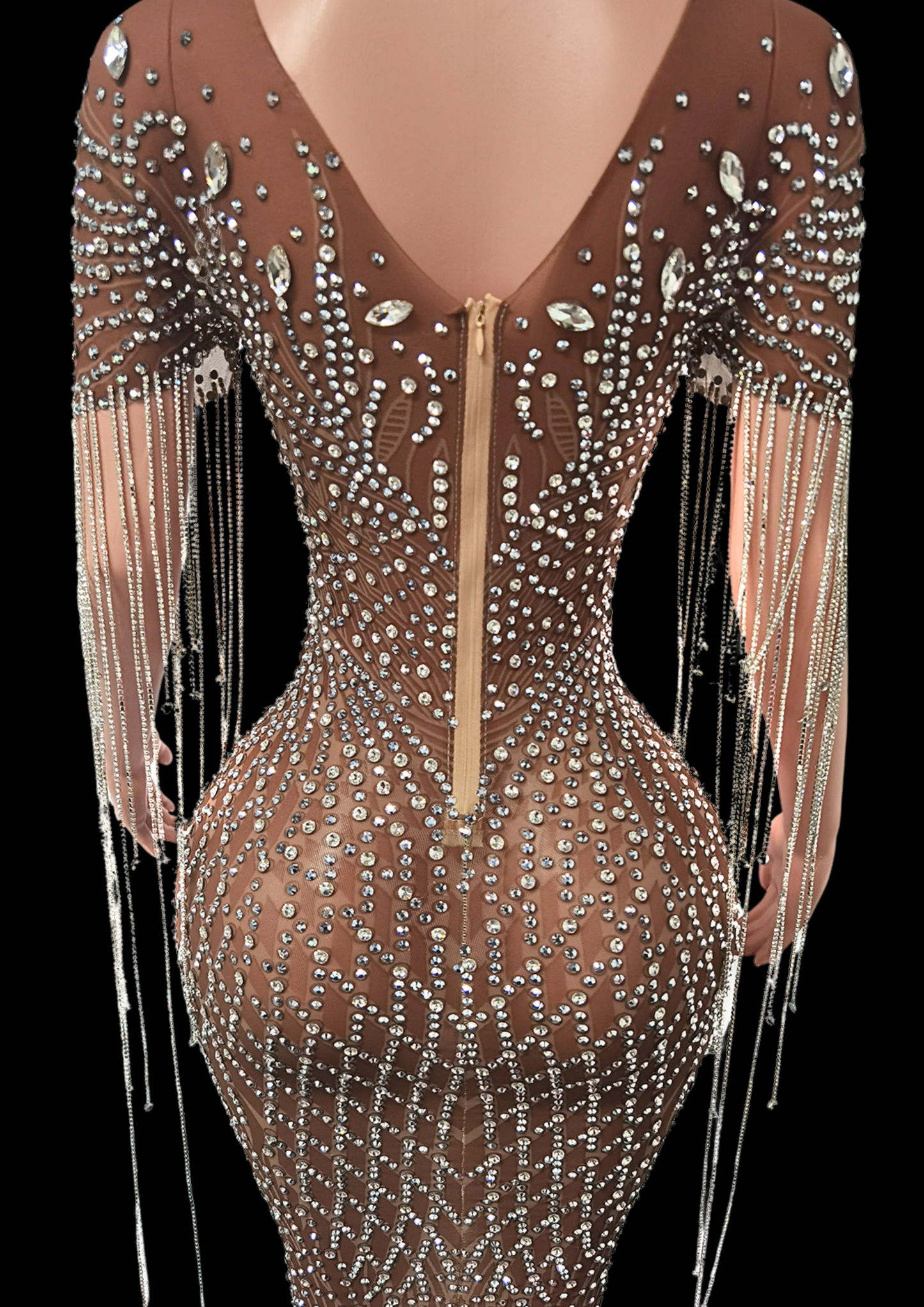 Glamstone | Midi Dress: Crystal Rain - Inspired by Kim Kardashian