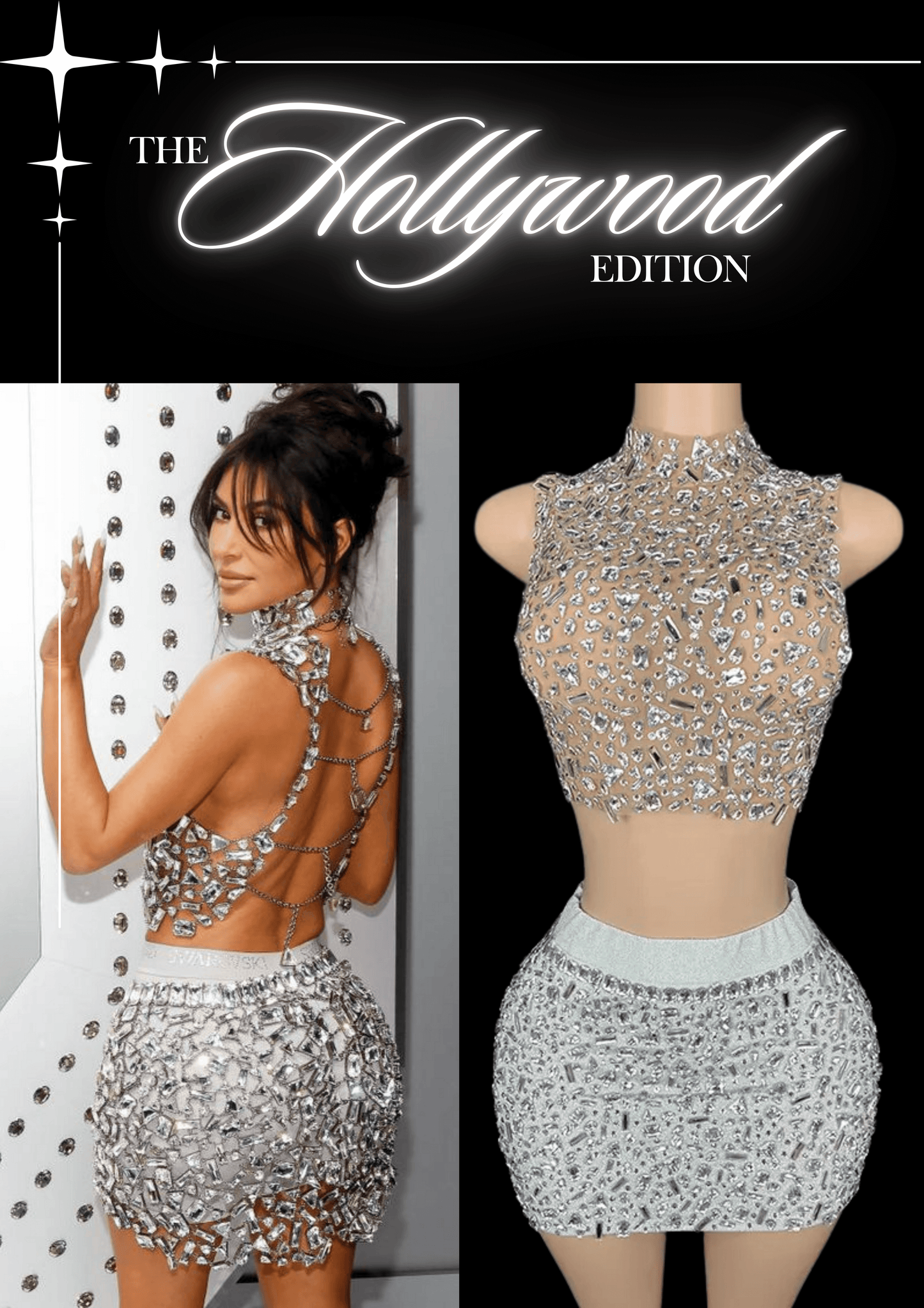 Glamstone | Co-Ord Set: Crystal Cascade - Inspired by Kim Kardashian