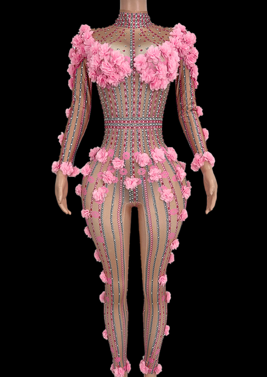 Party Jumpsuit: Petal Passion - Pink