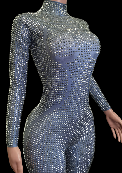 Glamstone | Party Jumpsuit: Silver Twinkle