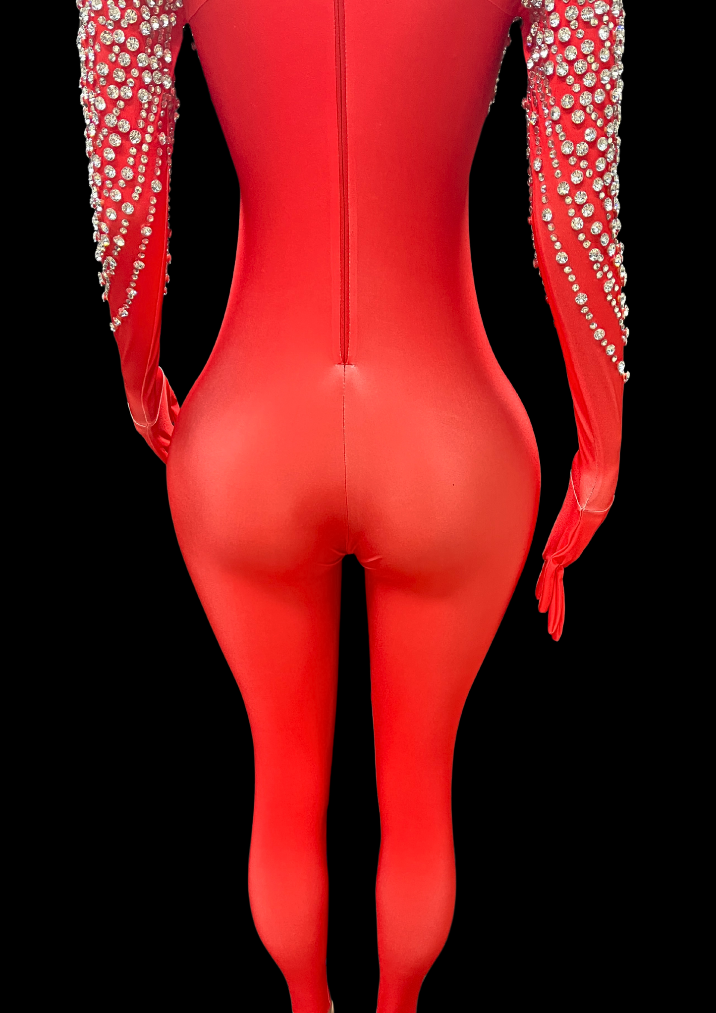 Party Jumpsuit: Crystal Shine - Red