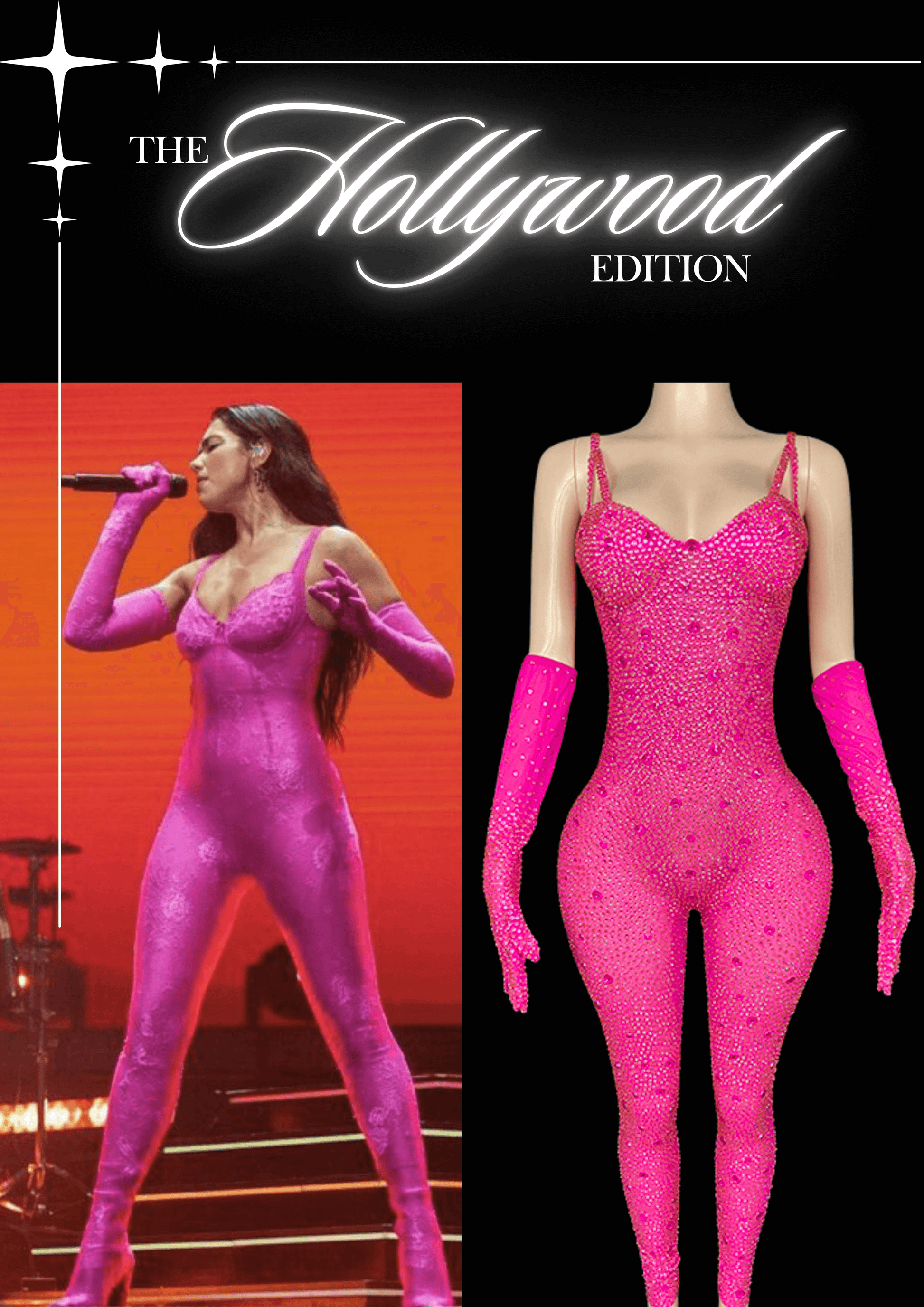 Glamstone | Party Jumpsuit: Fuchsia Fever - Inspired by Dua Lipa