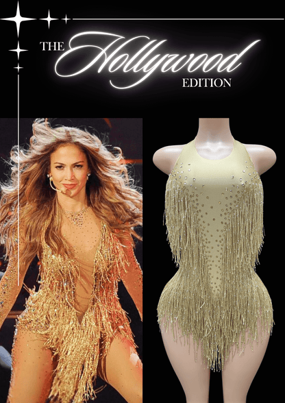 Glamstone | Party Romper: Golden Muse - Inspired by Jennifer Lopez