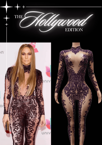 Glamstone | Party Jumpsuit: Royal Orchid - Inspired by Jennifer Lopez