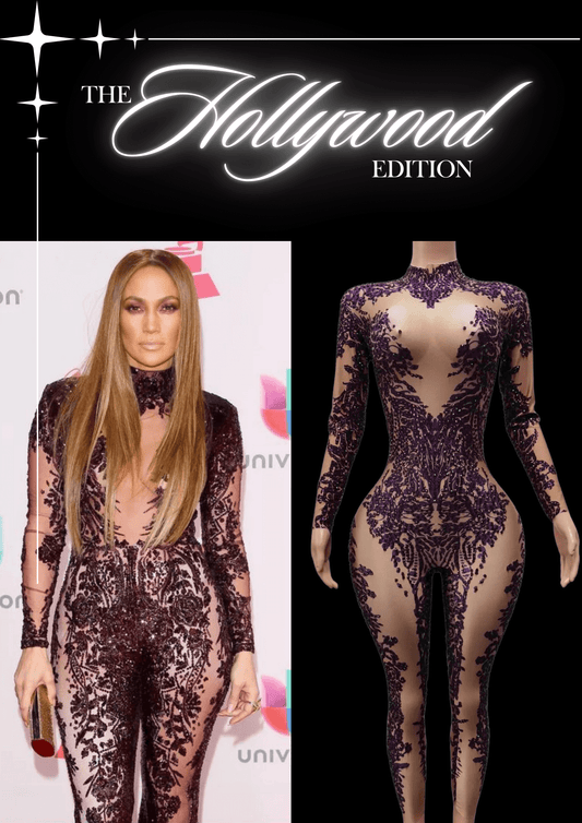 Glamstone | Party Jumpsuit: Royal Orchid - Inspired by Jennifer Lopez