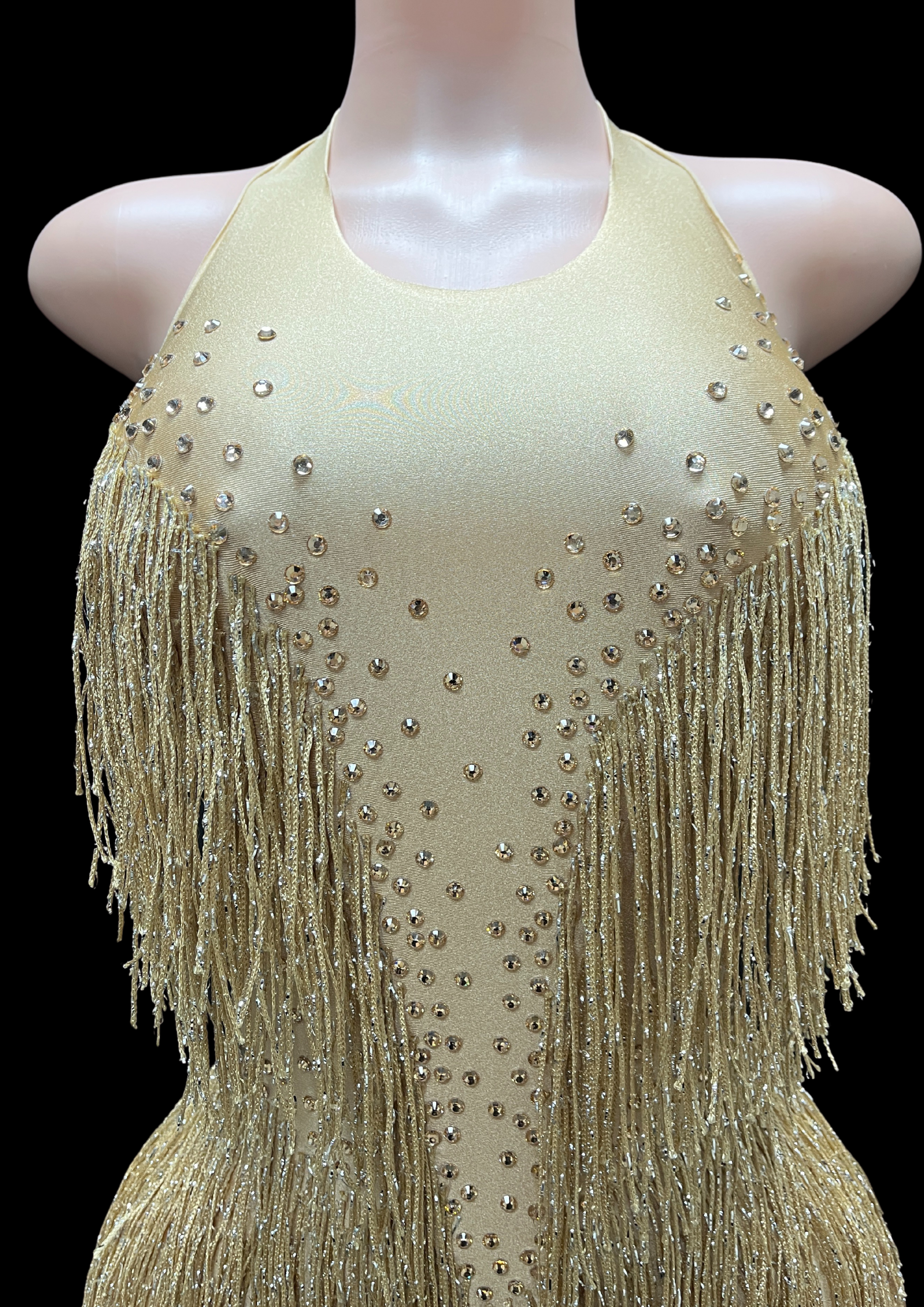 Glamstone | Party Romper: Golden Muse - Inspired by Jennifer Lopez