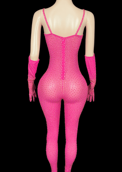 Glamstone | Party Jumpsuit: Fuchsia Fever - Inspired by Dua Lipa