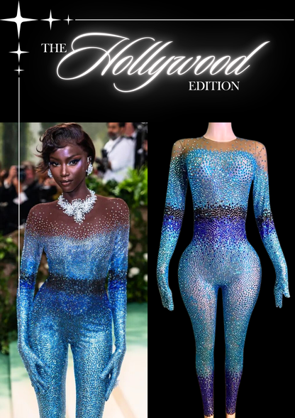 Party Jumpsuit: Cosmic Sapphire - Inspired by Anok Yai