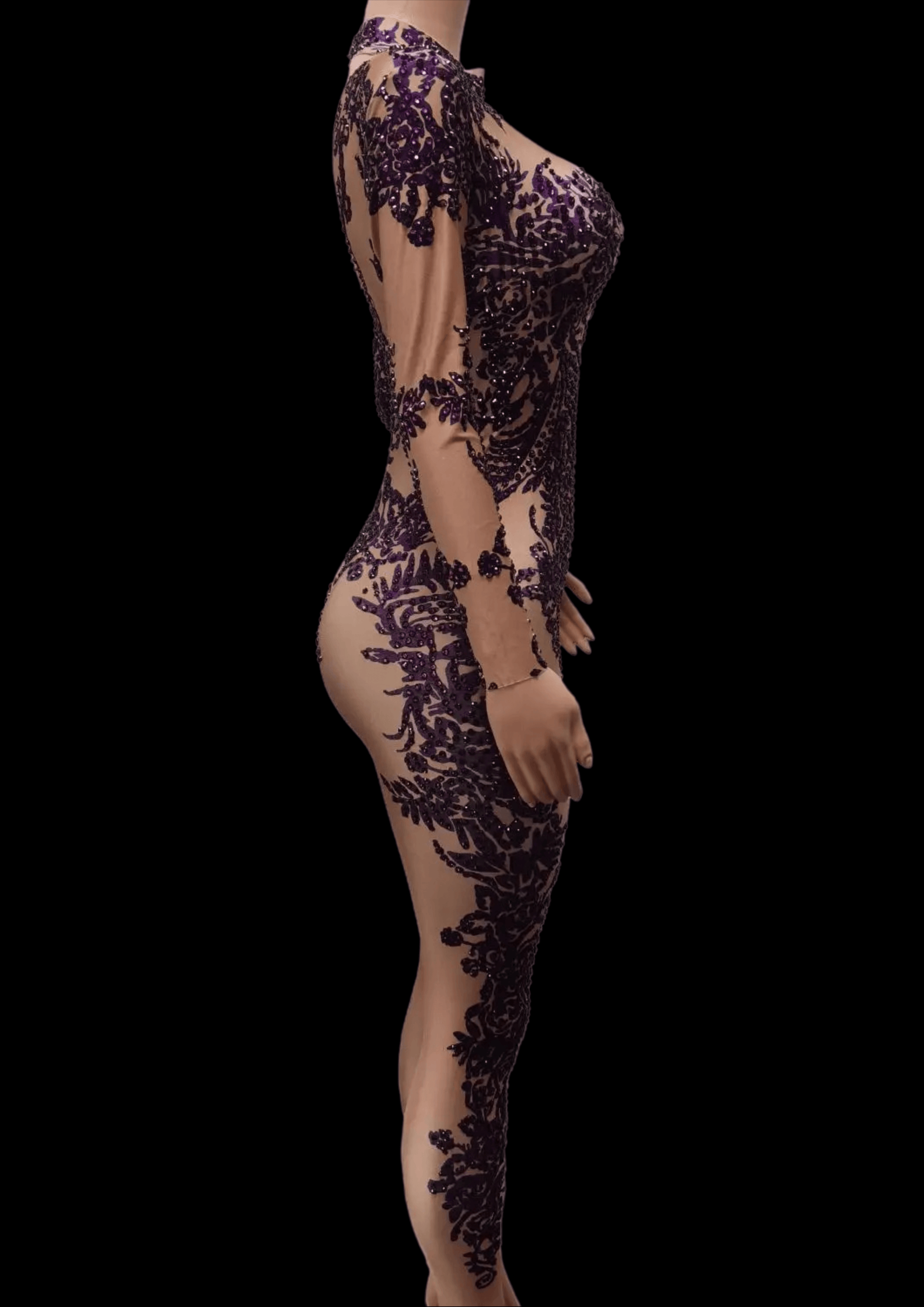 Glamstone | Party Jumpsuit: Royal Orchid - Inspired by Jennifer Lopez