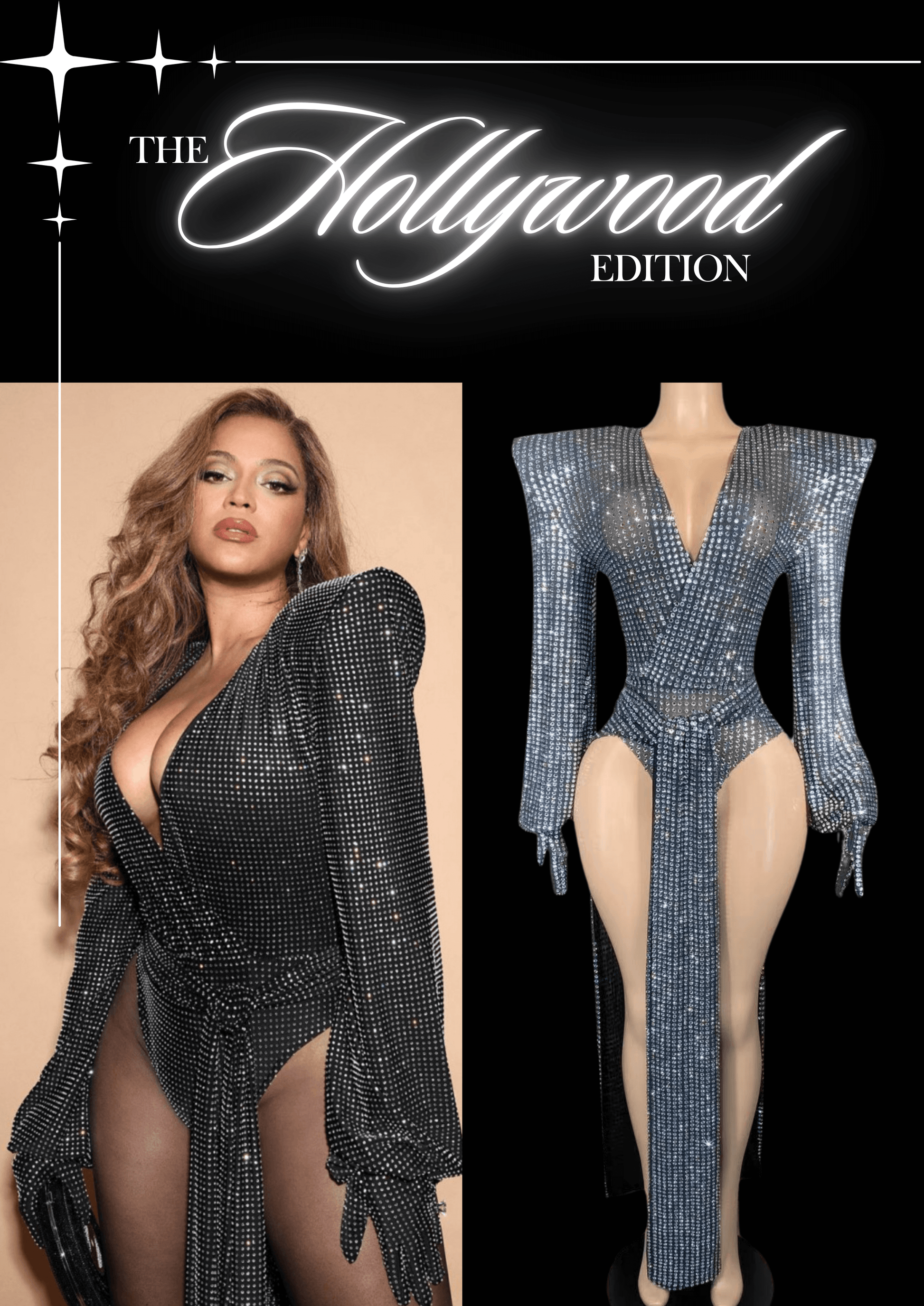 Glamstone | Party Romper: Midnight Glimmer - Inspired by Beyoncé