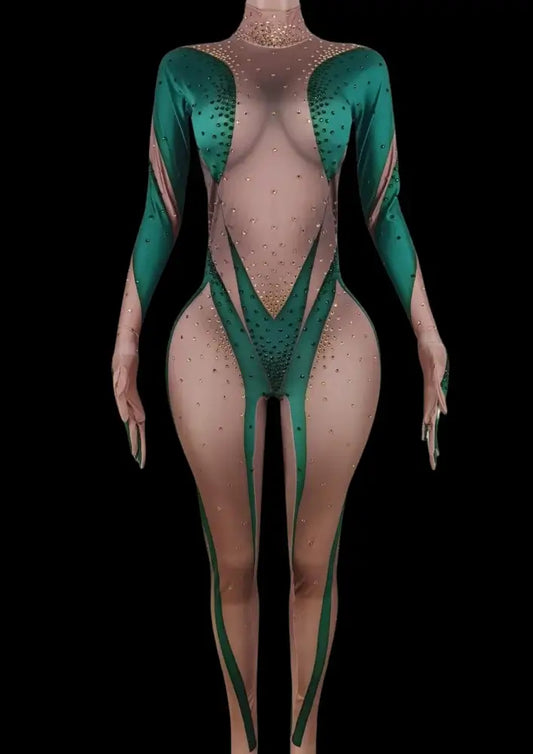 Glamstone | Party Jumpsuit: Emerald