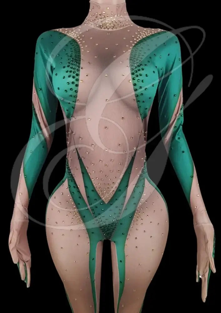 Glamstone | Party Jumpsuit: Emerald