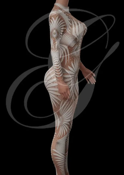 Glamstone | Party Jumpsuit: Estrella - White