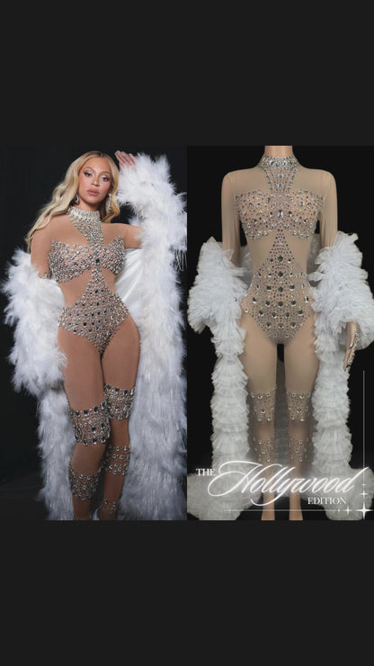 Party Jumpsuit: Feathered Glam - Inspired by Beyoncé