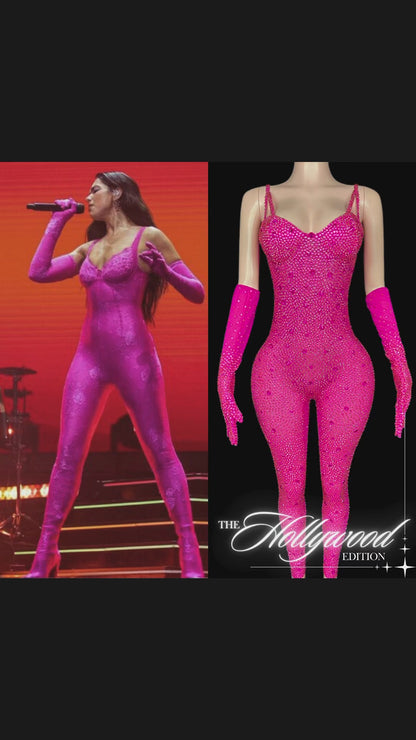 Party Jumpsuit: Fuchsia Fever - Inspired by Dua Lipa