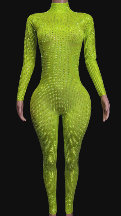 Party Jumpsuit: Lime Bliss